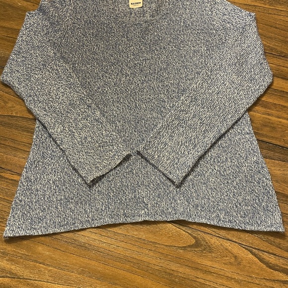 Baldwin Kansas City Cashmere Linen Pullover Long Sleeve Blue Sweater Size M - Picture 7 of 10